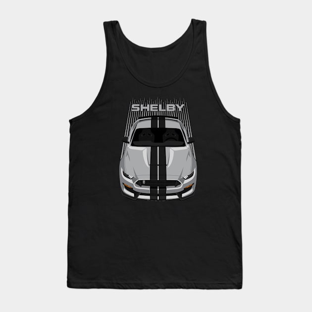 Ford Mustang Shelby GT350 2015 - 2020 - Avalanche Grey - Black Stripes Tank Top by V8social